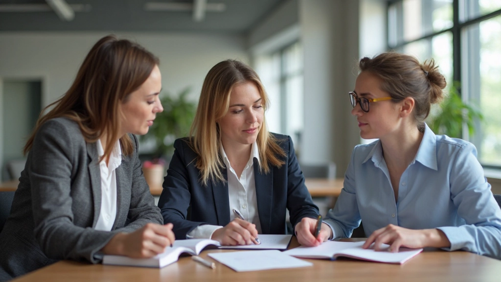 Diverse team members in collaborative discussion around table